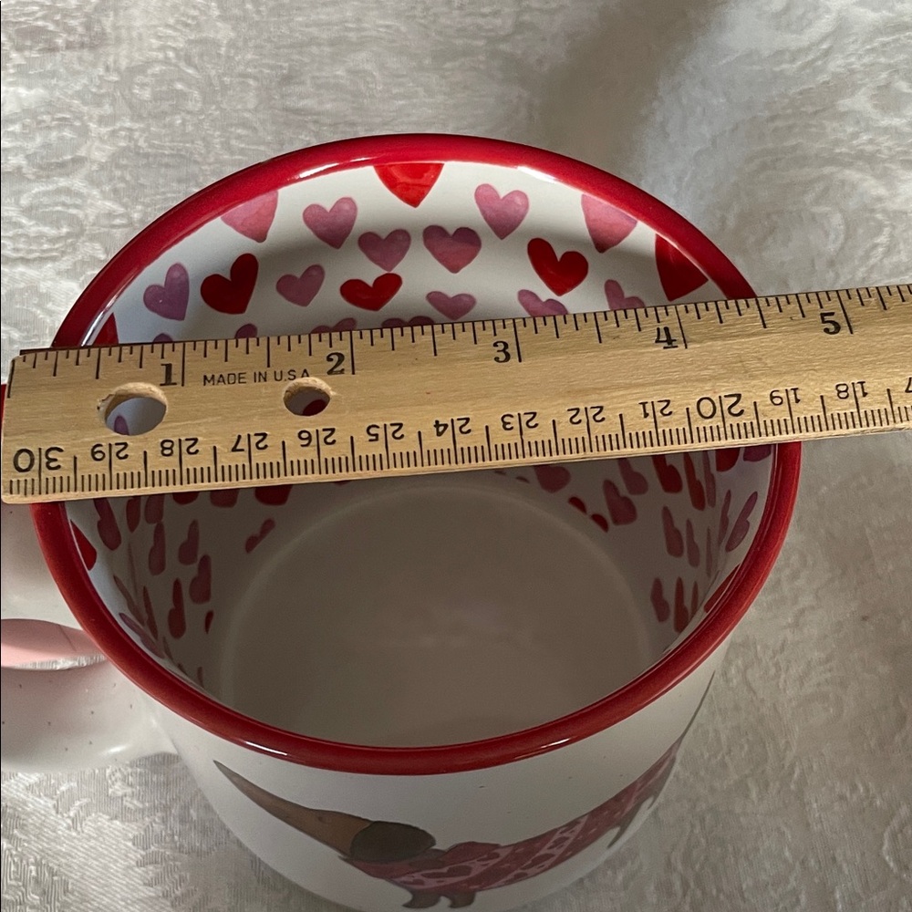 Valentine’s Day themed dachshund Mug with Red Accents - Picture 3 of 8